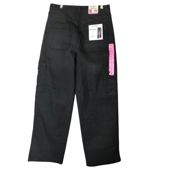 Jessica Simpson Cargo Wide Leg Jean Women Sz 6 29X31 Washed Black High Rise NWT - Picture 5 of 10
